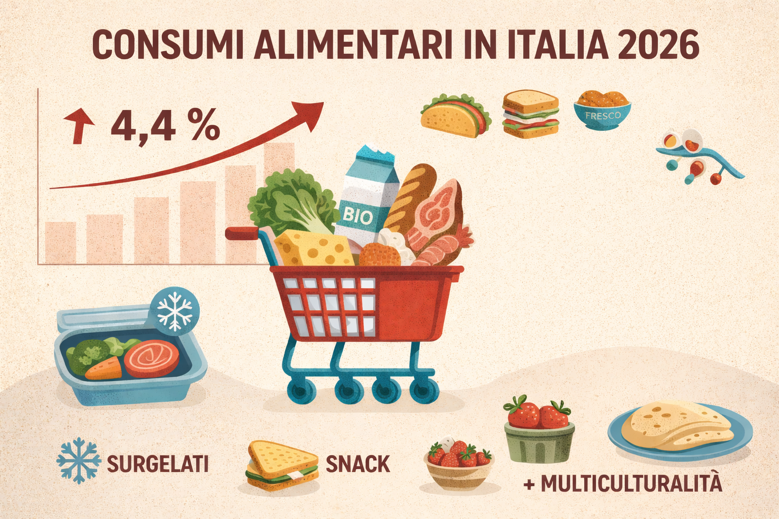 Previsioni dei consumi alimentari in Italia nel 2026: numeri, tendenze e nuove abitudini